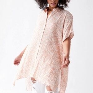 Lost+Wander Flowy Pink Patterned Tunic Top Or Dress